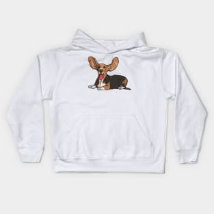 Basset Hound Dog Kids Hoodie